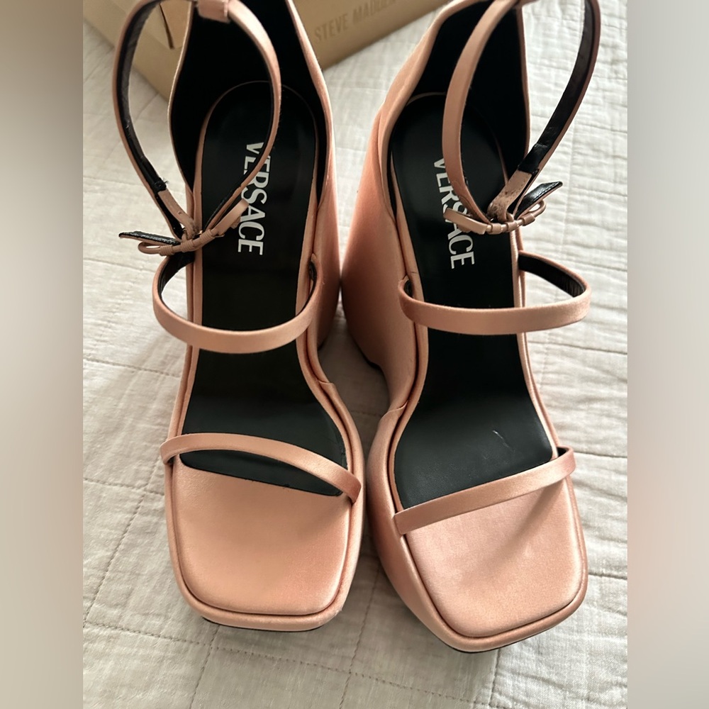 Versace Pink Platform Shoes with Modern Design